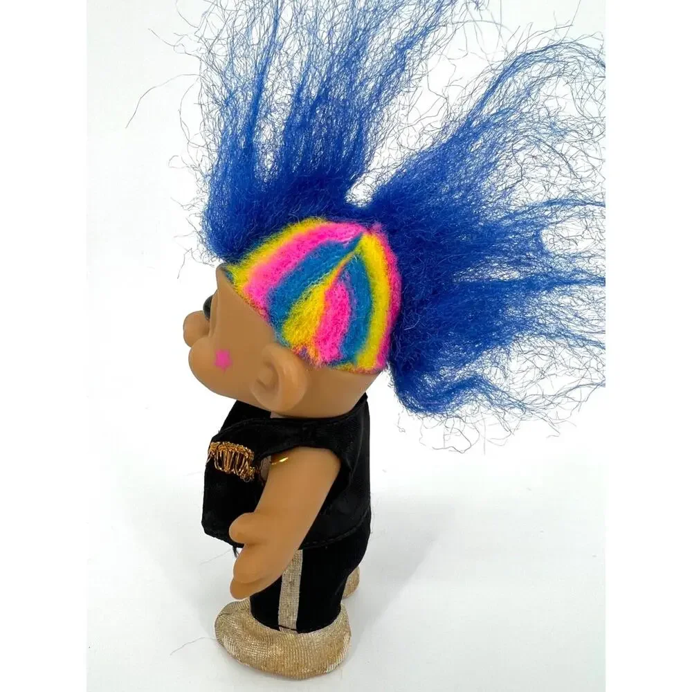 Russ Troll Doll Lucky Punk Rock Star Rainbow Mohawk